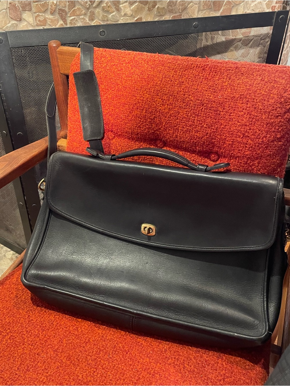 Vintage Coach Lexington 5265 Leather Turnlock Messenger Briefcase Laptop Bag